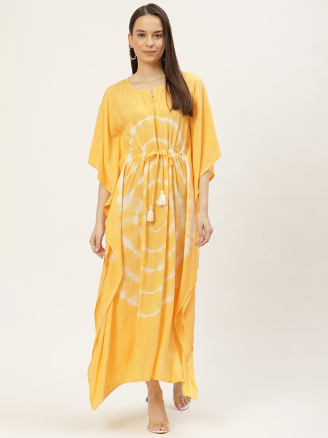 

Maaesa Mustard Tie & Dye Kaftan Maxi Nightdress