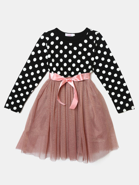 

Hopscotch Black & Pink Colourblocked Dress