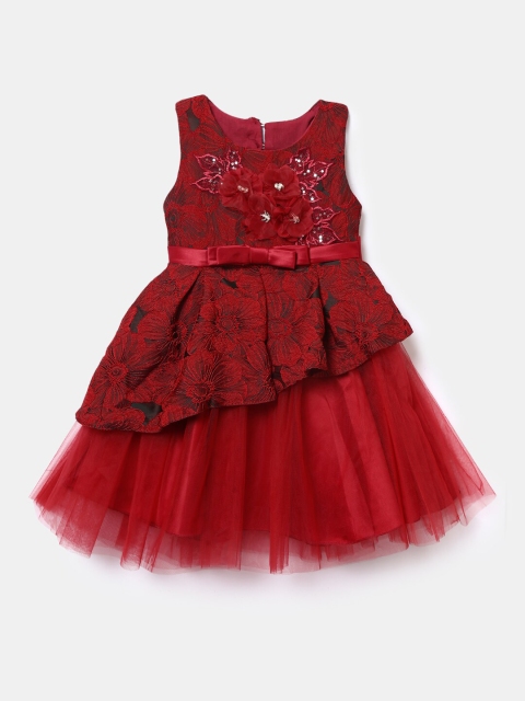 

Hopscotch Girls Red Embellished Fit & Flare Dress