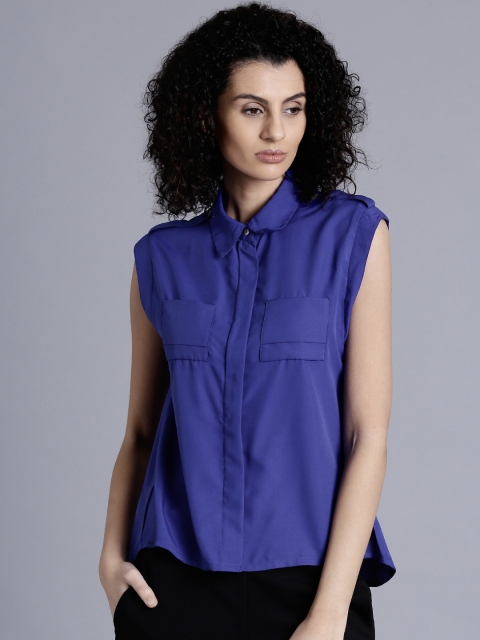 

Kook N Keech Women Blue Solid Casual Shirt