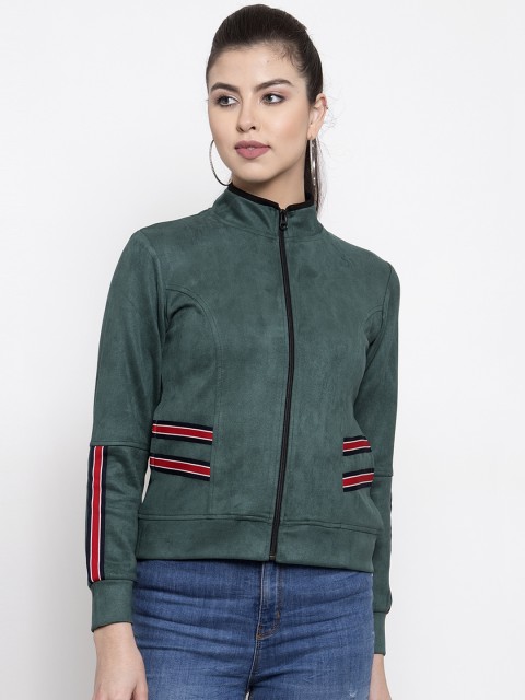 

armure Women Green Lightweight Tailored Jacket with Embroidered