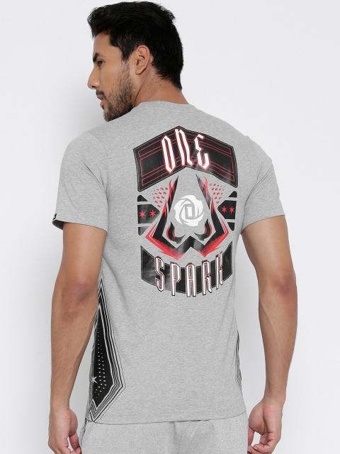 

ADIDAS Men Grey Melange Rose ONESPARK Printed Round Neck T-Shirt