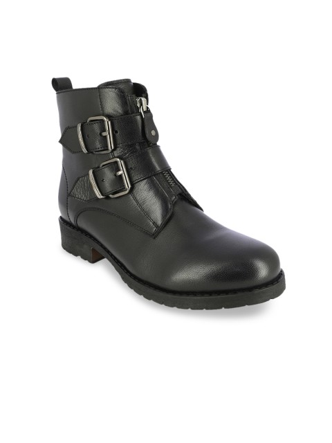 

Alberto Torresi Women Black Leather Flat Boots