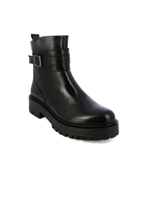 

Alberto Torresi Women Black Leather Flat Boots