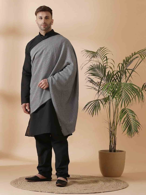 

SHINGORA Men Grey Woven Design Pure Cotton Shawl