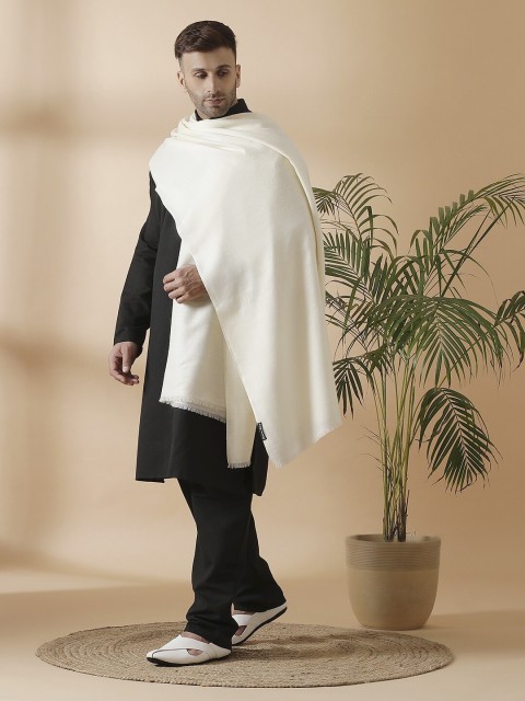 

SHINGORA Men Off-White Woven-Design Shawl