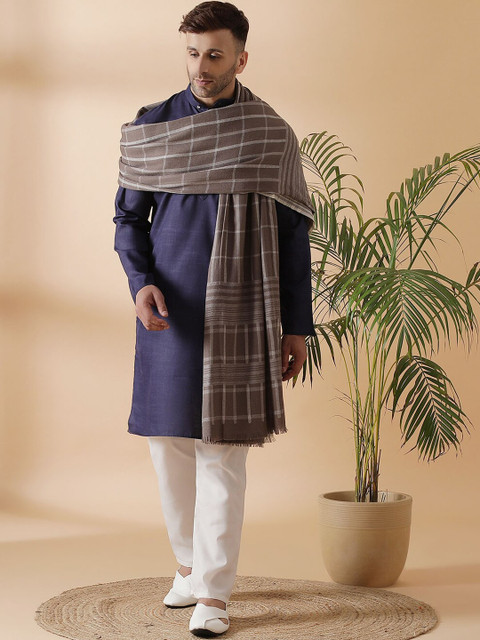 

SHINGORA Men Brown & Beige Woven-Design Pure Woolen Shawl