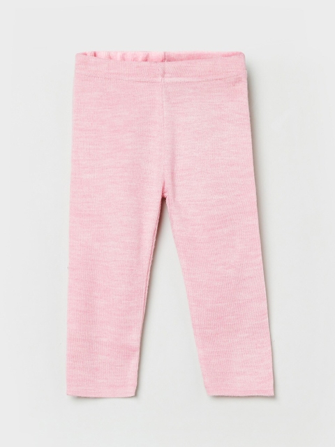

max Girls Pink Solid Ankle Length Leggings