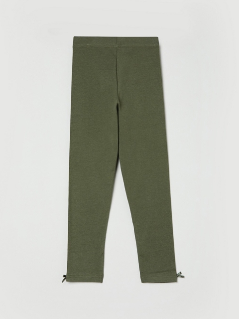 

max Girls Olive-Green Solid Leggings