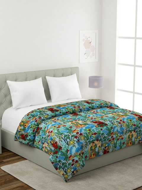 

Rajasthan Decor Green & Red Floral Mild Winter 210 GSM Double Bed Comforter