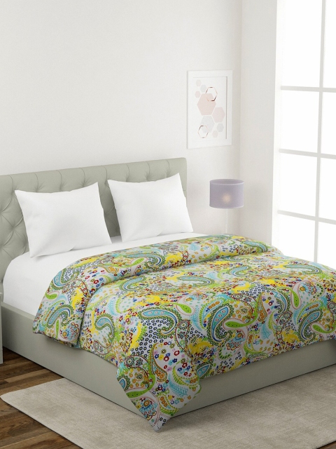 

Rajasthan Decor Green & White Floral Mild Winter 210 GSM Double Bed Comforter