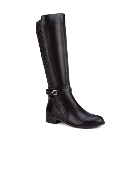 

ROSSO BRUNELLO Brown Leather High-Top Block Heeled Boots with Buckles