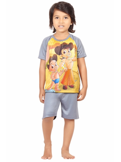 

Chhota Bheem Girls Grey & Yellow Chhota Bheem Printed Night Suit