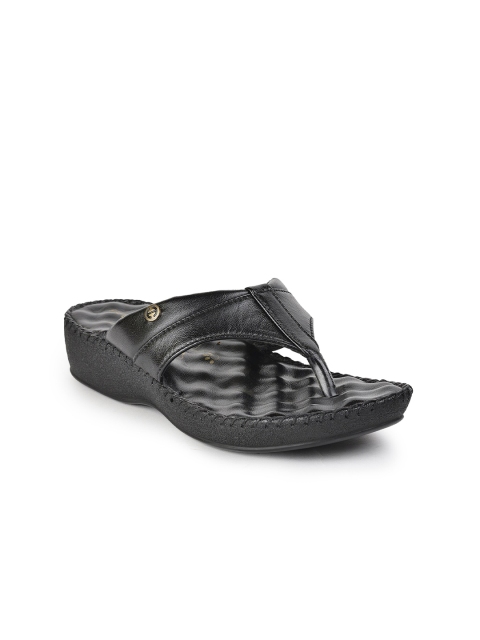 

Liberty Women Black Textured Open Toe Flats