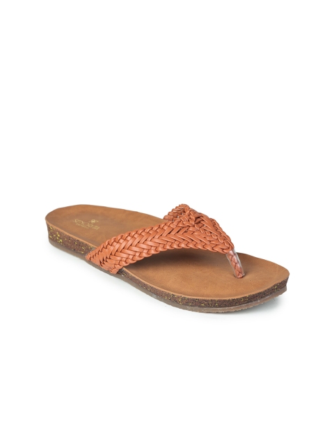 

Liberty Women Tan Embellished Rubber Thong Flip-Flops