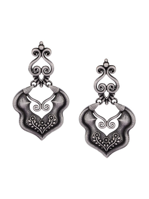 

Infuzze Silver-Toned Contemporary Drop Earrings