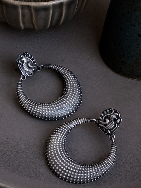

Infuzze Silver-Toned Contemporary Chandbalis Earrings