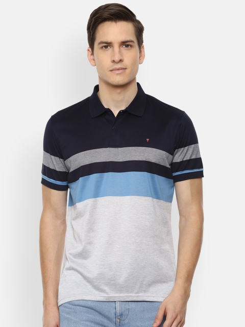 

Louis Philippe Sport Men Grey Colourblocked Polo Collar Slim Fit T-shirt