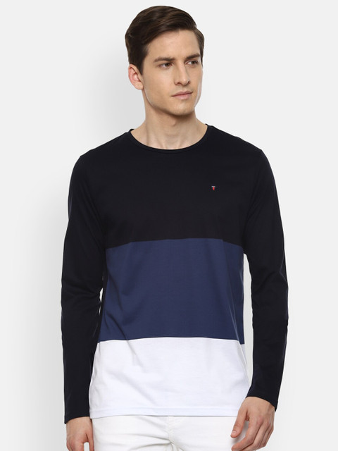 

Louis Philippe Sport Men Black Colourblocked Slim Fit T-shirt