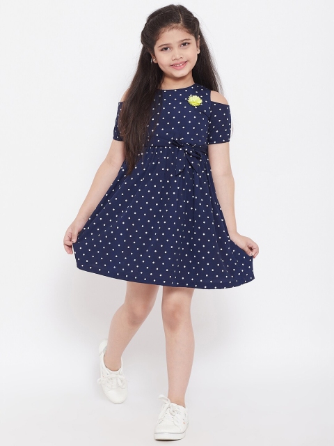 

Stylo Bug Blue & White Polka Dot Dress