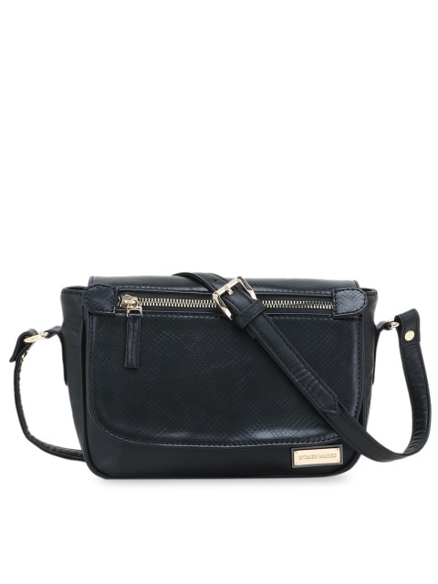 

WOMEN MARKS Black PU Structured Handheld Bag with Quilted