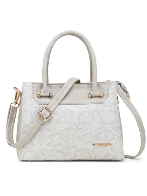 

WOMEN MARKS White Textured PU Structured Handheld Bag