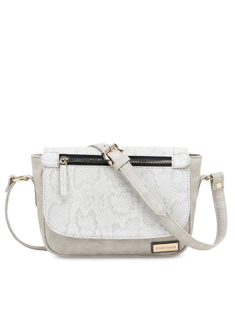 

WOMEN MARKS White PU Structured Handheld Bag with Quilted