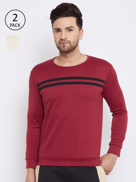 

armure Men Pack of 2 Printed Sweatshirt, Cream