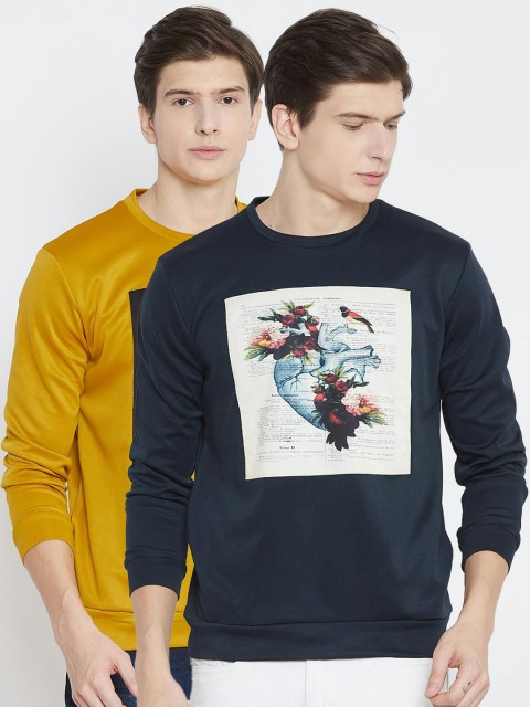 

armure Men Navy Blue Printed Sweatshirt