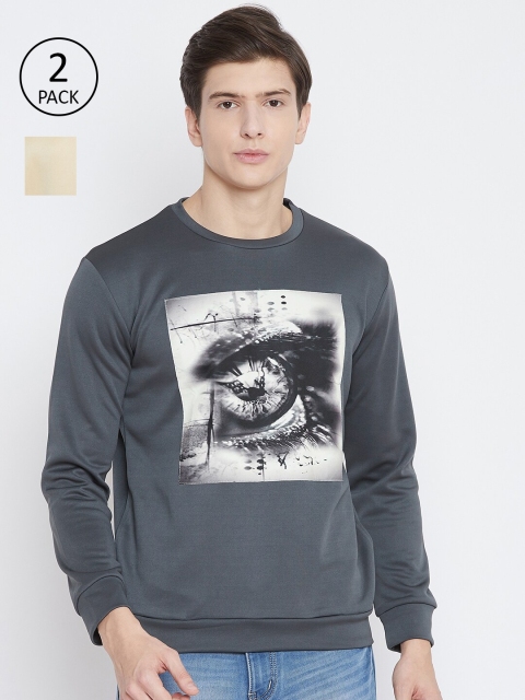 

armure Men Pack of 2 Multicoloured Printed Sweatshirt, Multi