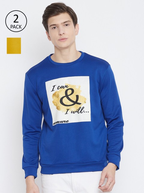 

armure Men pack of 2 Printed Sweatshirt, Yellow