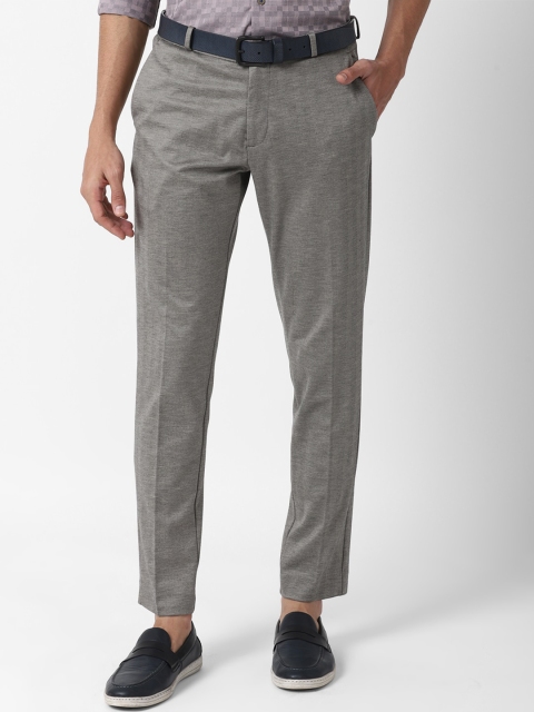 

Louis Philippe Sport Men Grey Textured Slim Fit Trousers