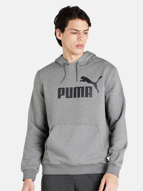 

Puma Men Grey Brand Logo Printed Hooded Cotton Sweatshirt