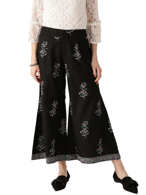 

Libas Women Black & Pink Ethnic Motifs Printed Cotton Palazzos