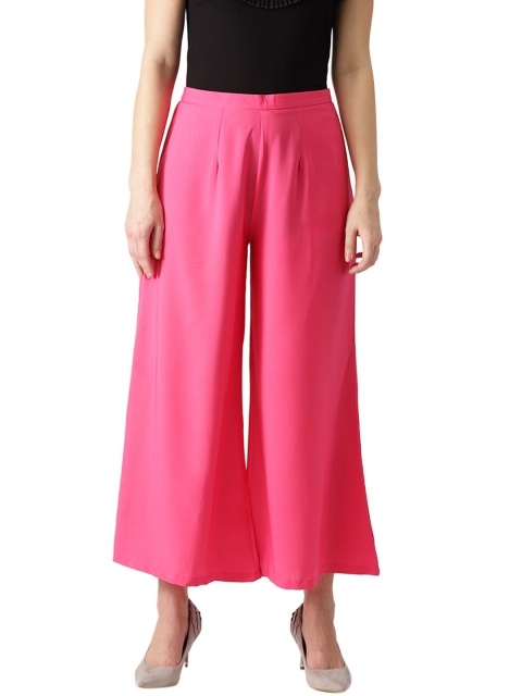 

Libas Women Pink Crepe Ethnic Palazzos
