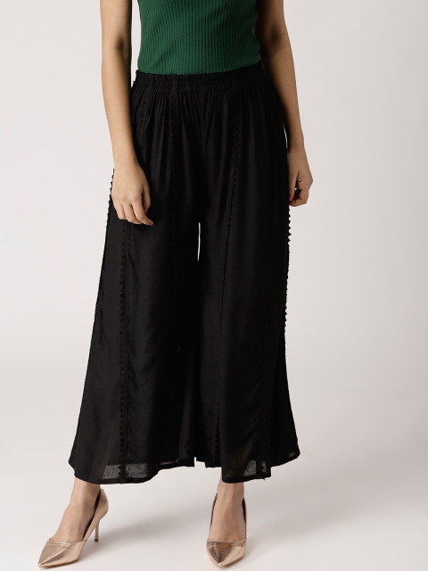 

Libas Women Black Lace Ethnic Palazzos