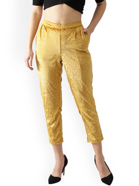 

Libas Women Yellow Ethnic Motifs Printed Straight Fit Trousers