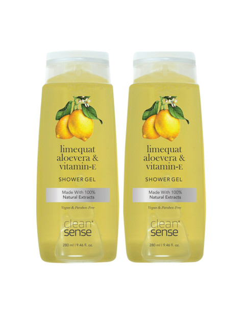 

cleansense Unisex Set Of 2 Limequat Shower Gel, Transparent