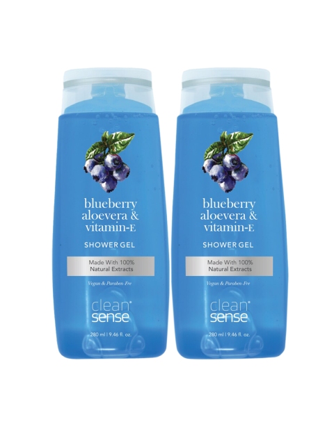 

cleansense Unisex Transparent Bluberry Shower Gel Combo of 2- 560ml