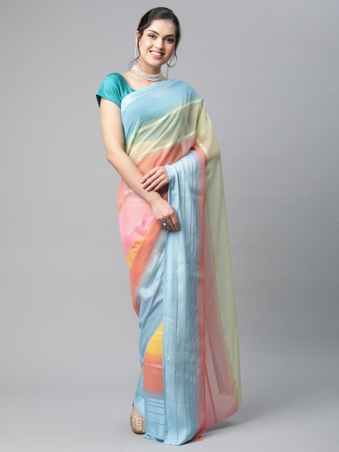 

OM SAI LATEST CREATION Multicoloured Striped Saree, Multi