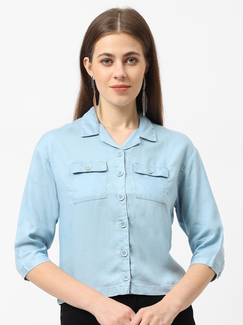 

Kraus Jeans Women Blue Solid Casual Shirt