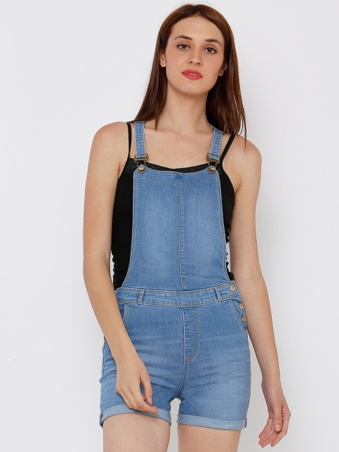 

Kraus Jeans Women Blue Solid Short Skinny-fit Dungarees