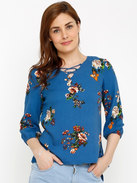 

Kraus Jeans Blue Floral Print Top