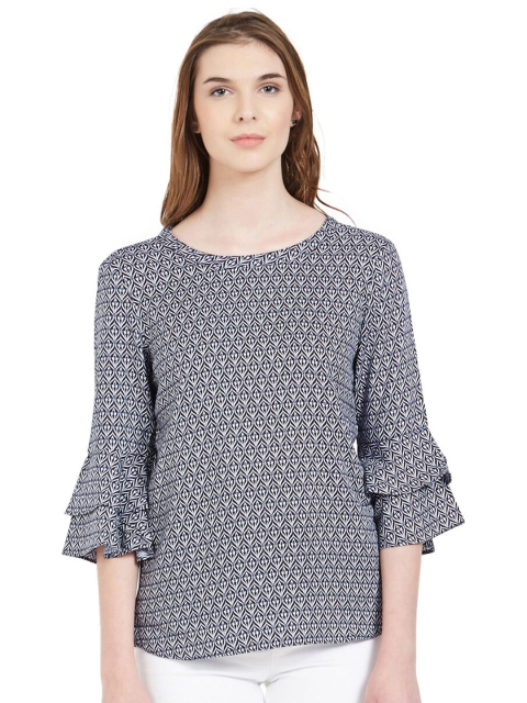 

Kraus Jeans Blue Geometric Print Top