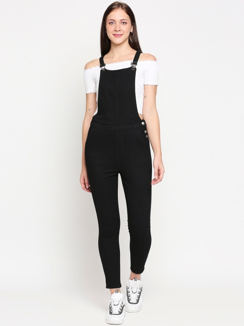 

Kraus Jeans Women Black Solid Dungarees