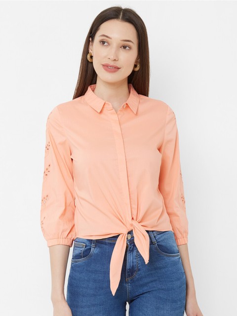

Kraus Jeans Women Peach-Coloured Casual Shirt