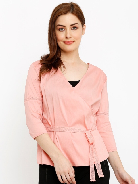 

Kraus Jeans Peach-Coloured Wrap Top