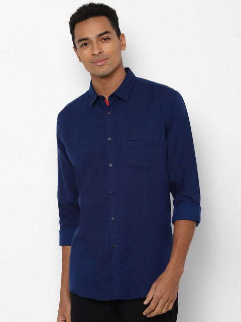

Allen Solly Men Navy Blue Slim Fit Pure Cotton Casual Shirt
