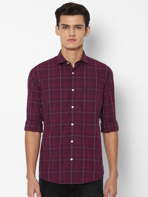 

Allen Solly Men Maroon Slim Fit Checked Casual Shirt