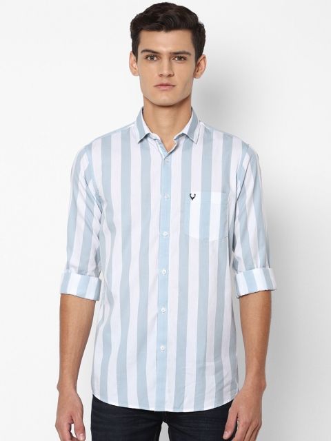 

Allen Solly Men Blue Slim Fit Striped Casual Cotton Shirt